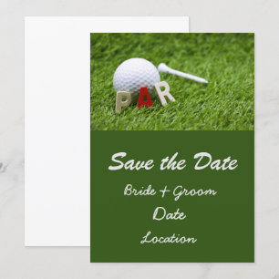 Convite Casamento de golfe salvar a data par para combinar
