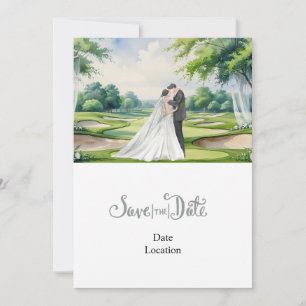 Convite Casamento de Golfe Save the Date tema de golfe 
