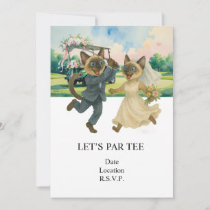 Convite Casamento de Golfe Vamos Par tiar para amantes de