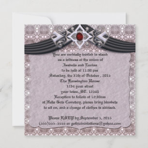 Convite Casamento de Gótico de Casamento de Cobre