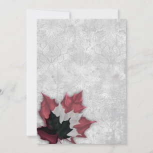 Convite Casamento de Gótico de Folhas Vermelhas e Negras