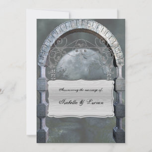 Convite Casamento de Gótico de Placa de Arch Gótica