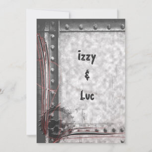 Convite Casamento de Gótico Gearhead Skull Rockabilly Gru