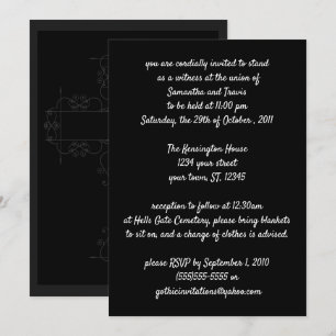 Convite Casamento de Góticos Elegante da Cruz de Cinza Es