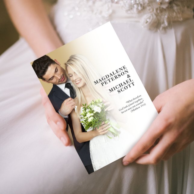 Convite Casamento de Gradação Branca de Foto Pessoal (Criador carregado)