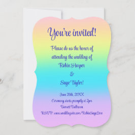 Convite Casamento de Gradiente Grande Pastel Rainbow