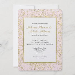 Convite Casamento de Gráfico de Blush Confetti, Dourado Co