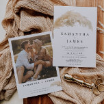 Convite Casamento de Grama de Boho Light Pampas Minimalist<br><div class="desc">Mínimo Boho Light Pampas Grass Invitation Rustic, mas com um convite para casamento de grama de pampas moderno, de cor clara, com um adorável arranjo de aquarela. Este design também apresenta a foto do casal e informações adicionais na parte traseira. Este convite para o casamento de grama boêmia é ideal...</div>