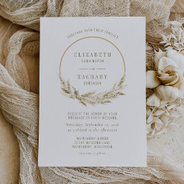 Convite Casamento de Grama de Pampas Boho Hoop