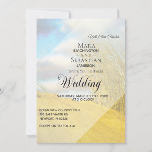Convite ** Casamento de Grama de Praia de Sand Dune Pastel