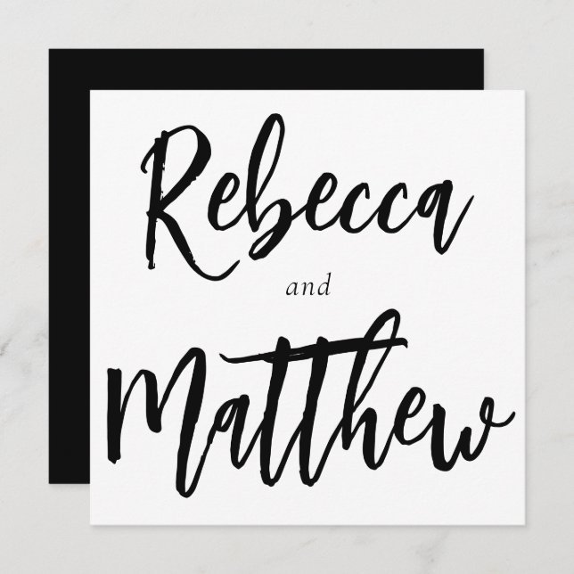 Convite Casamento de Grandes Nomes de Escovas Brancas Negr (Frente/Verso)