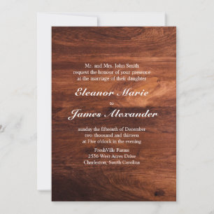 Convite Casamento de Grãos de Celeiro de Madeira Rústica