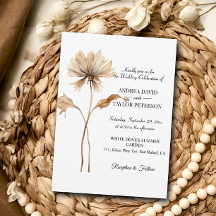 Convite Casamento de Grass Terracota Pampas por Aquarela E