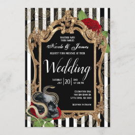 Convite Casamento de Greve Negra Gótica Vitoriana