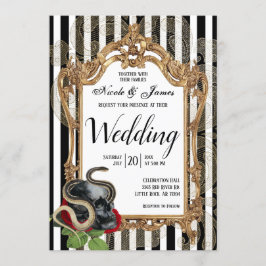 Convite Casamento de Greve Negra Gótica Vitoriana