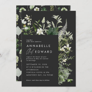 Convite Casamento de guião botânica moderna e elegante pre
