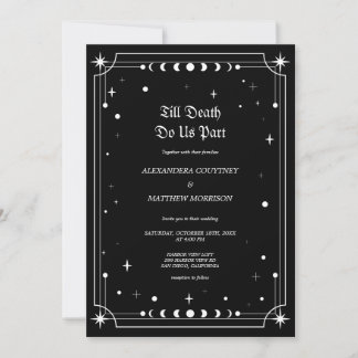 Convite Casamento de Halloween Até que a Morte nos Separe