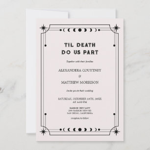 Convite Casamento de Halloween até que a Morte nos Separe
