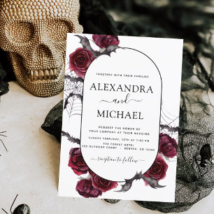 Convite Casamento de Halloween Autumn Fall Burgundy