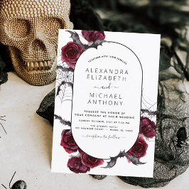 Convite Casamento de Halloween Autumn Fall Burgundy