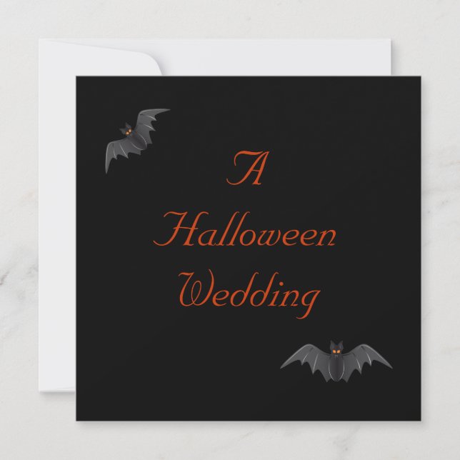 Convite Casamento de Halloween - Bat Duo [a] (Frente)