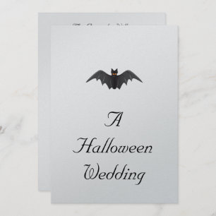 Convite "Casamento De Halloween" - (Bat In Flight)