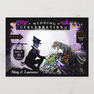 Convite Casamento de Halloween - Junto com