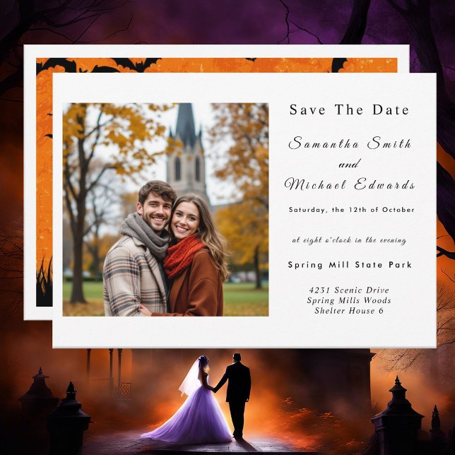 Convite Casamento De Halloween Salve A Data (Criador carregado)