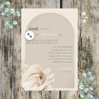 Casamento de Haste Floral Bege Moderno