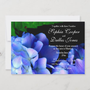 Convite Casamento de hidrangea floral azul-púrpura Elegant