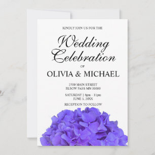 Convite Casamento de hidrangea floral púrpura elegante