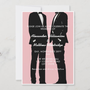Convite Casamento de Homens Gay Modernos Elegantes