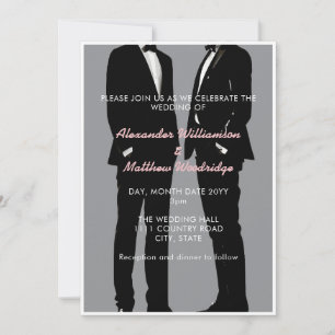 Convite Casamento de Homens Gays Moderno e Elegante
