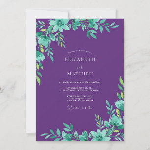 Convite Casamento de Hortelã Âmbar Folhagem Salvia