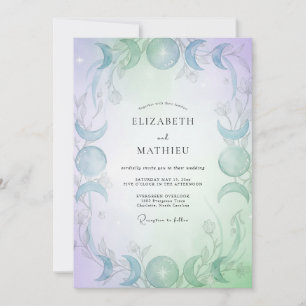 Convite Casamento de Hortelã e Periwinkle Celestial Eucali