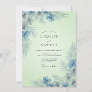 Convite Casamento de Hortelã Flor-de-Milho Eucalipto Tropi