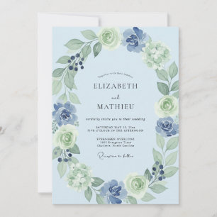 Convite Casamento de Hortelã Folhagem de Milho Salvia