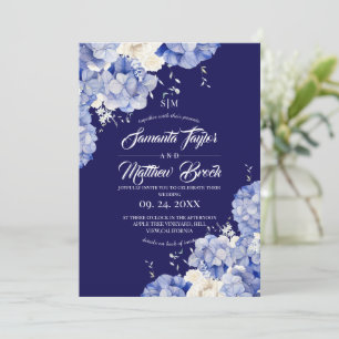 Convite Casamento de Hortênsia Azul Real