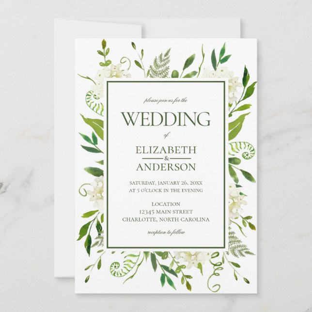 Convite Casamento de Hortênsia Branca (Frente)