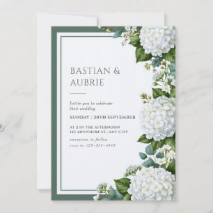 Convite Casamento de Hortênsia Branca e Salvia