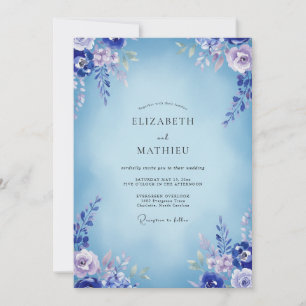Convite Casamento de Hortênsia Cornflower Cinza Eucalipto