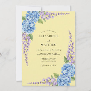 Convite Casamento de Hortênsia Eucalipto Amarelo Pálido