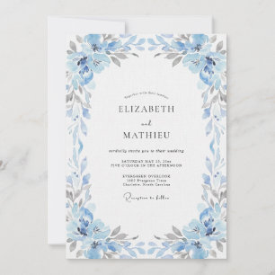 Convite Casamento de Hortênsia Eucalipto Azul Gelo