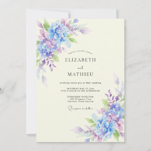 Convite Casamento de Hortênsia Eucalipto Lavanda Vinca
