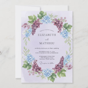 Convite Casamento de Hortênsia Eucalipto Lilás Roxo