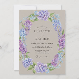 Convite Casamento de Hortênsia Eucalipto Lilás Violeta