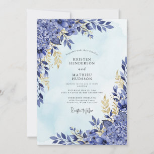 Convite Casamento de Hortênsia Radiante Azul Real