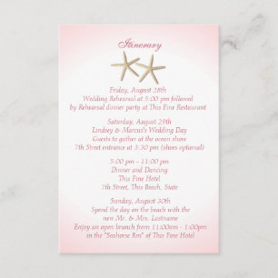 Convite Casamento de Hortênsia Rosa na Praia Itinerary