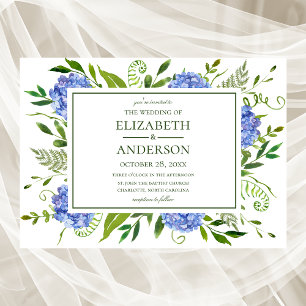 Convite Casamento de Hortênsias Azuis