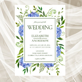 Convite Casamento de Hortênsias Azuis